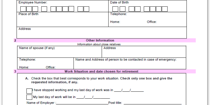 Application for Normal Retirement Lump Sum