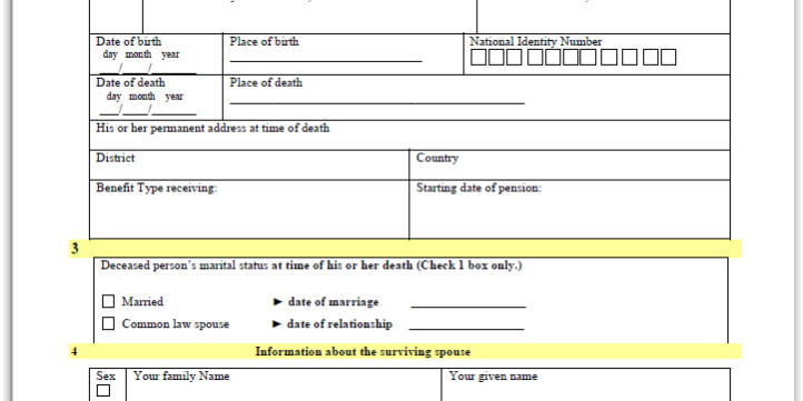 Post Retirement Surviving Spouses Pension Application Form Seychelles Pension Fund 8054